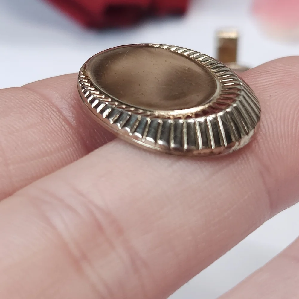 Vintage Geometric Gold Plated Cuff Links